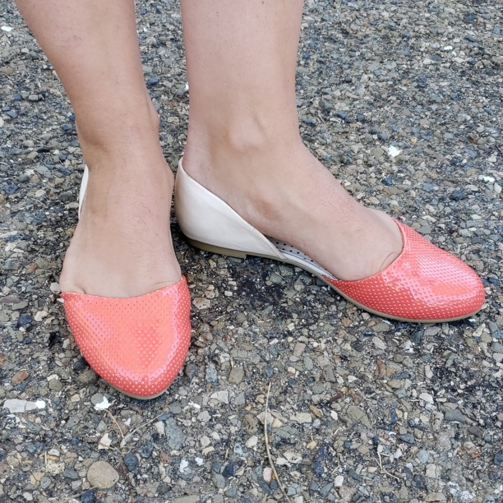 But another innocent tale white pink slip on shoes